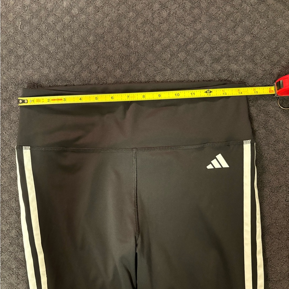 Adidas kids? Black Athletic Leggings with White Stripes - Picture 11 of 16
